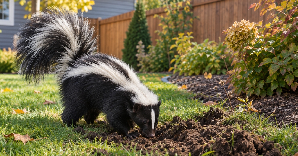 Skunks in the Yard: Why They Dig Up Edmonton Lawns in Fall